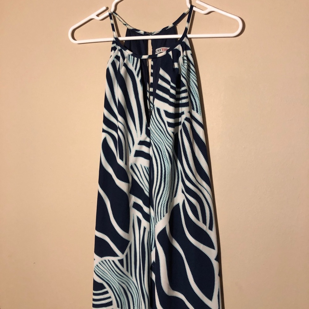 Palm and zebra print halter Maxi Dress